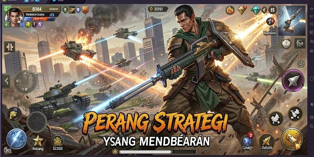 Screenshot gameplay yang menampilkan strategi pertempuran SLG yang mendebarkan.