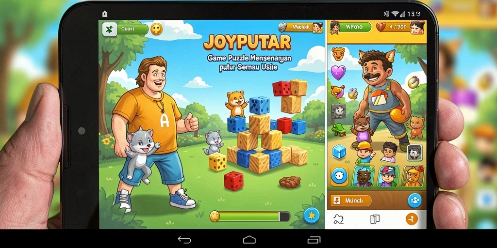 Tampilan gameplay menarik dari JOYPUTAR dengan teka-teki yang menantang.