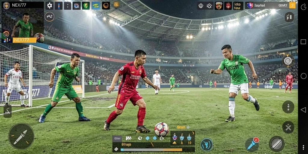 Tampilan gameplay sepak bola yang mendebarkan di NEX777.