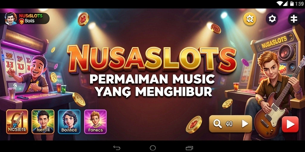 Gameplay seru NUSASLOTS yang penuh dengan musik dan tantangan.