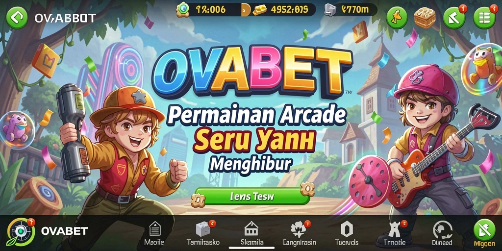 Screenshot utama OVABET menampilkan gameplay arcade yang seru.